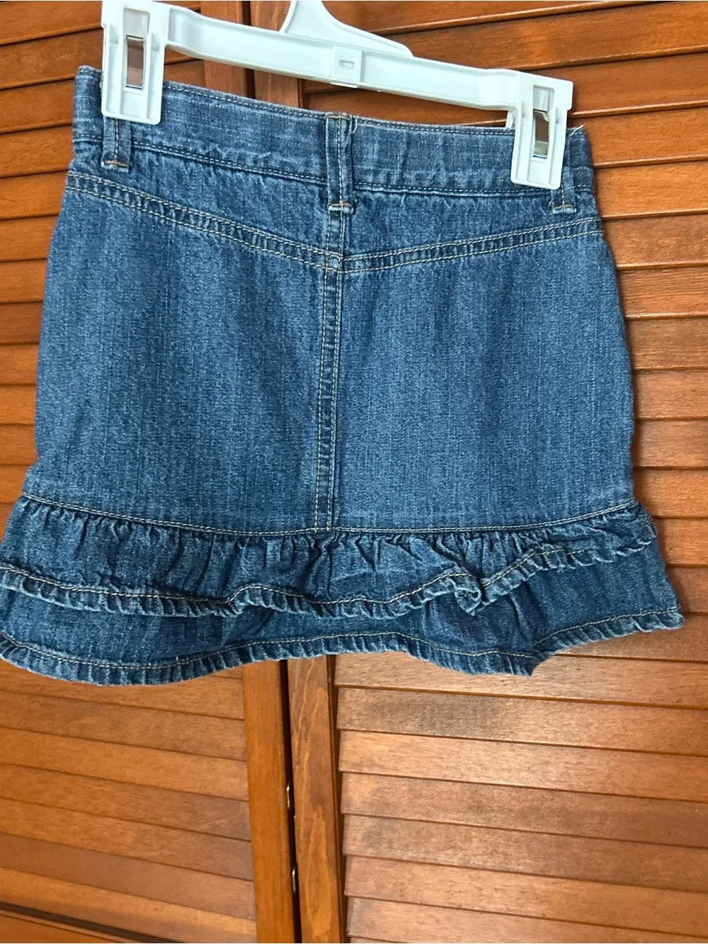 OshKosh B'gosh Denim Ruffle Skirt with Butterfly Embroidery
